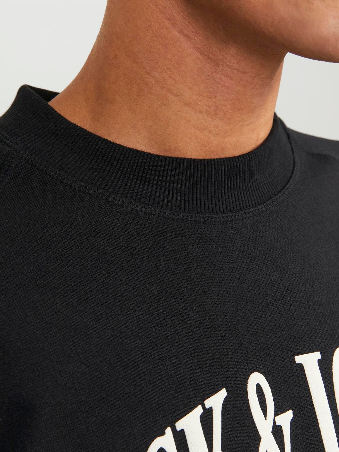 Jack & Jones Logo Sweatshirt med rund hals -Black - 12252052
