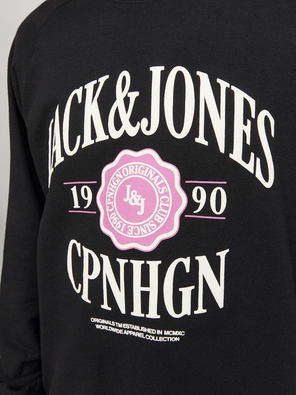 Jack & Jones Felpa Girocollo Con logo -Black - 12252052