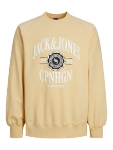 Jack & Jones Logo Crew neck Sweatshirt -Italian Straw - 12252052