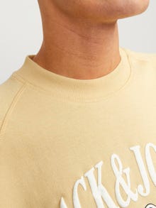 Jack & Jones Logo Crew neck Sweatshirt -Italian Straw - 12252052