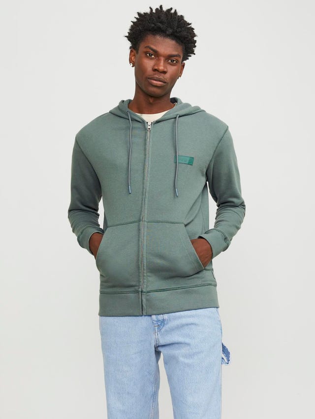 Jack & Jones Plain Zip Hoodie - 12252112