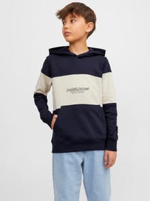 Jack & Jones Printed Hoodie For boys -Navy Blazer - 12252116