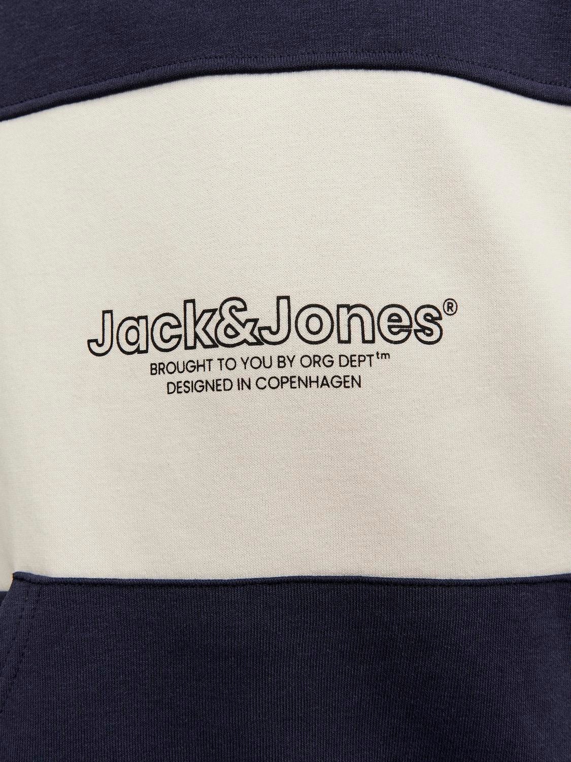 Jack & Jones Spausdintas raštas Megztinis su gobtuvu For boys -Navy Blazer - 12252116
