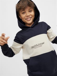 Jack & Jones Printed Hoodie For boys -Navy Blazer - 12252116