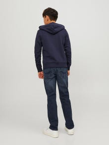 Jack & Jones Gedrukt Hoodie met halve rits Voor jongens -Navy Blazer - 12252118