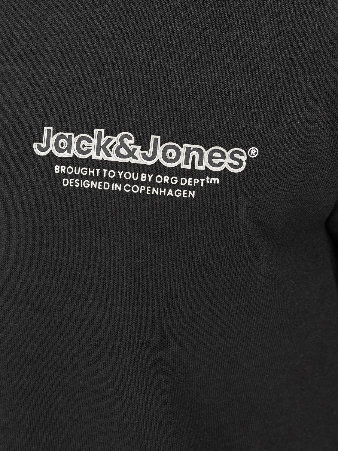 Jack & Jones Hoodie com zíper Estampar Para meninos -Black - 12252118