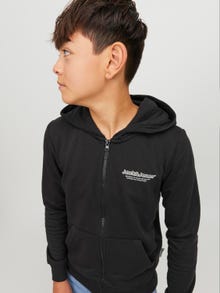 Jack & Jones Gedrukt Hoodie met halve rits Voor jongens -Black - 12252118