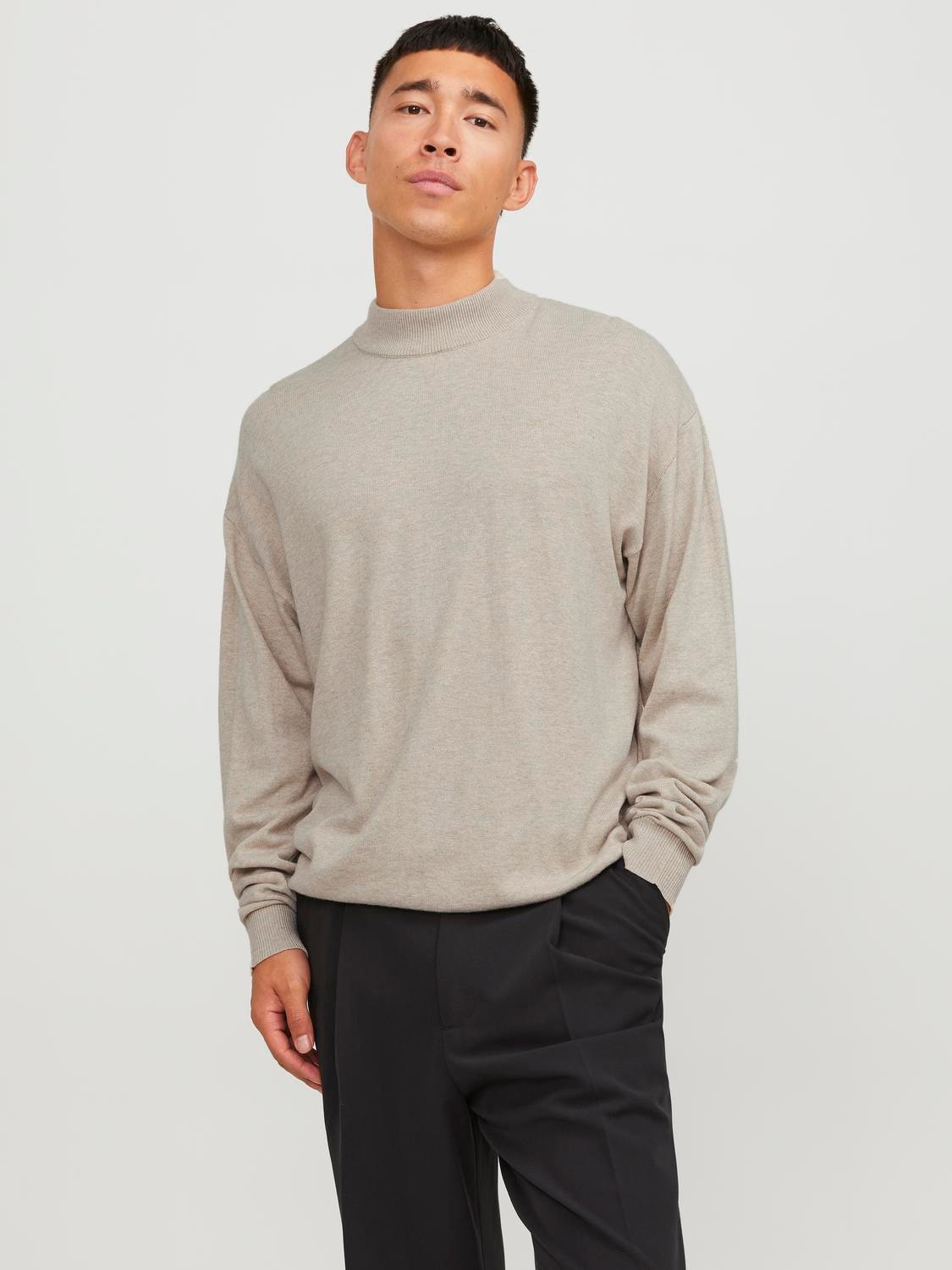 Jack & Jones Maglione con collo a girocollo -Oatmeal - 12252123