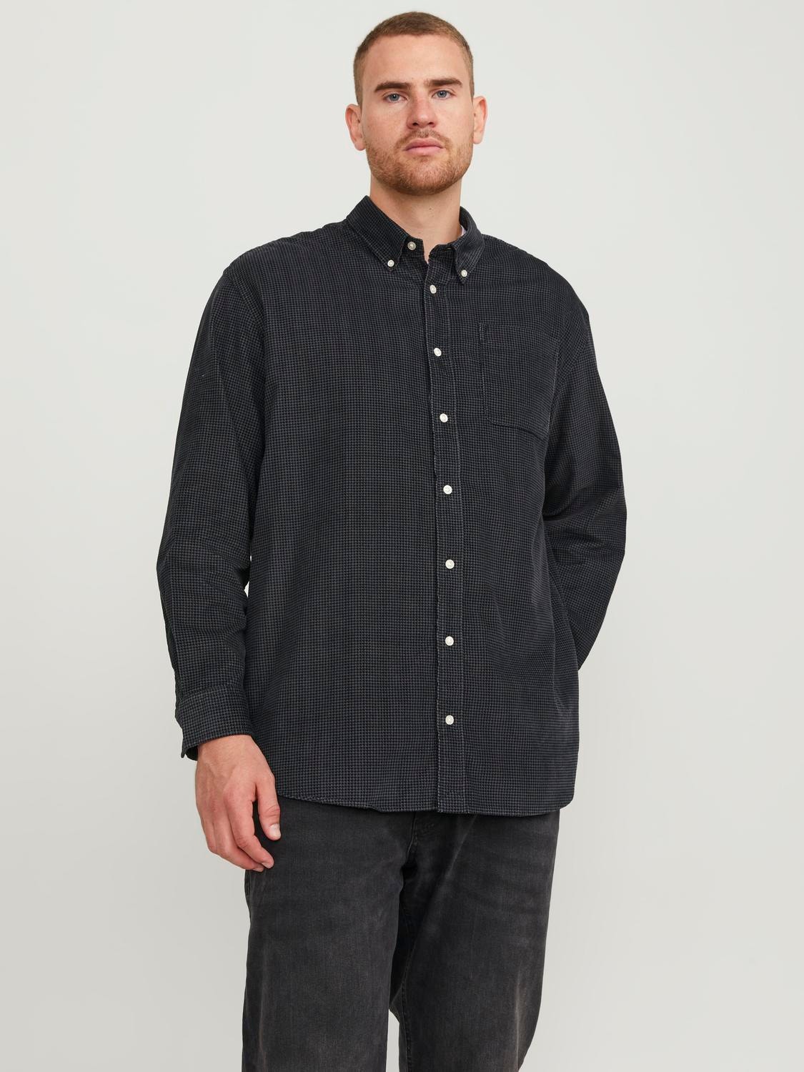Jack & Jones Plus Size Loose Fit Overhemd -Black Sand - 12252129