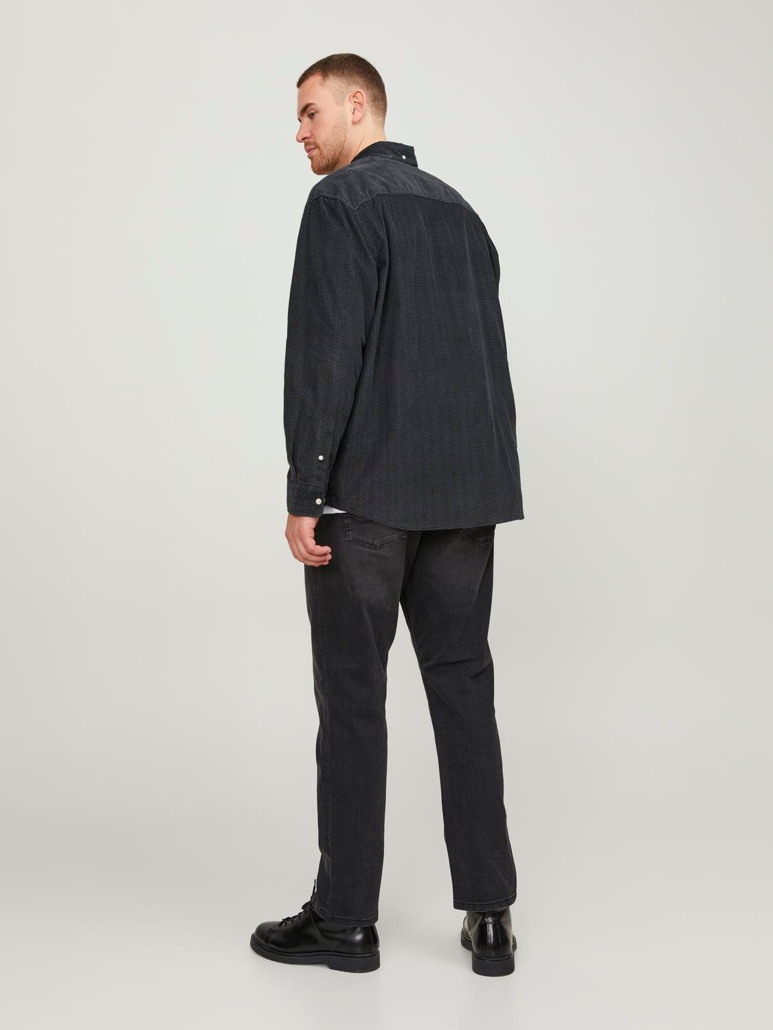 Jack & Jones Plus Size Camisa Loose Fit -Black Sand - 12252129