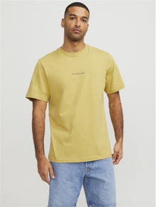 R.D.D. ROYAL DENIM DIVISION Tryck O-ringning T-shirt -Antique Gold - 12252153