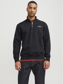 Jack & Jones RDD Bedrukt Sweatshirt met halve rits -Black - 12252164