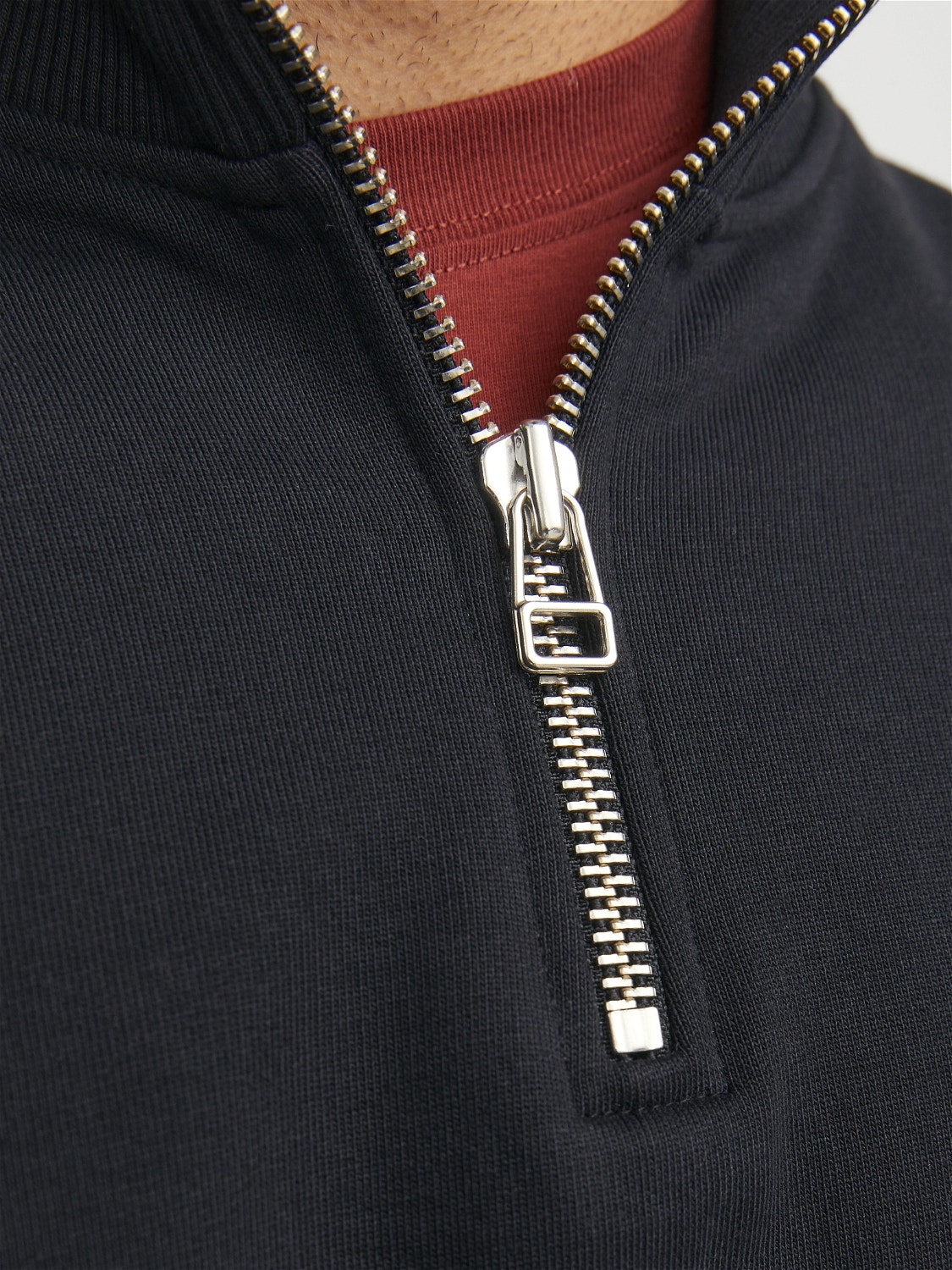 Jack & Jones RDD Gedruckt Sweatshirt mit halbem Reißverschluss -Black - 12252164