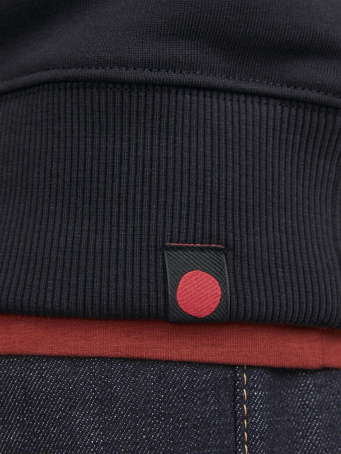 Jack & Jones RDD Gedruckt Sweatshirt mit halbem Reißverschluss -Black - 12252164