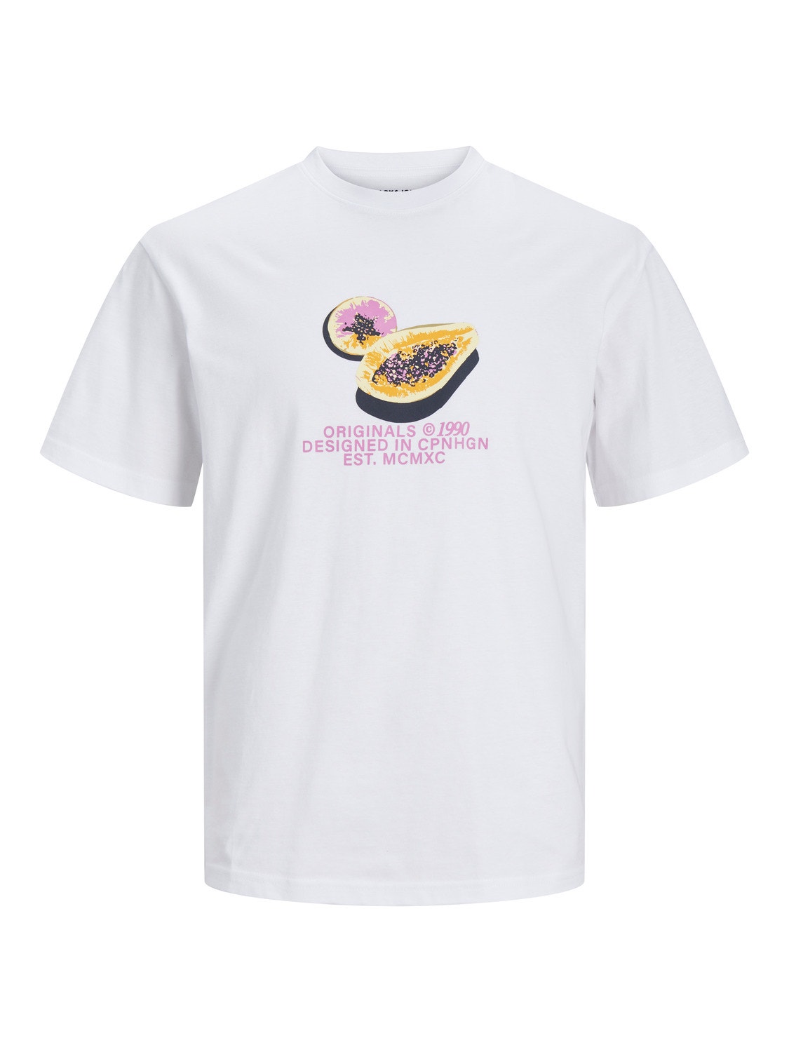 Jack & Jones Gedrukt Ronde hals T-shirt -Bright White - 12252173