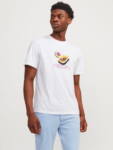 Jack & Jones Gedruckt Rundhals T-shirt -Bright White - 12252173