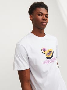 Jack & Jones Printed Crew neck T-shirt -Bright White - 12252173