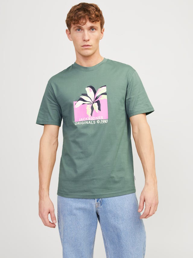 Jack & Jones Gedrukt Ronde hals T-shirt - 12252173
