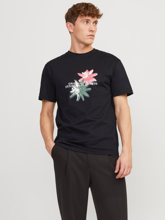Jack & Jones Nadruk Okrągły dekolt T-shirt - 12252173