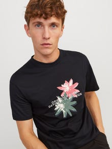 Jack & Jones Printed Crew neck T-shirt -Black - 12252173