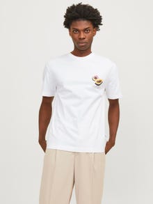 Jack & Jones Bedrukt Ronde hals T-shirt -Bright White - 12252175