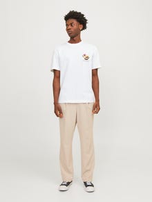 Jack & Jones T-shirt Estampar Decote Redondo -Bright White - 12252175