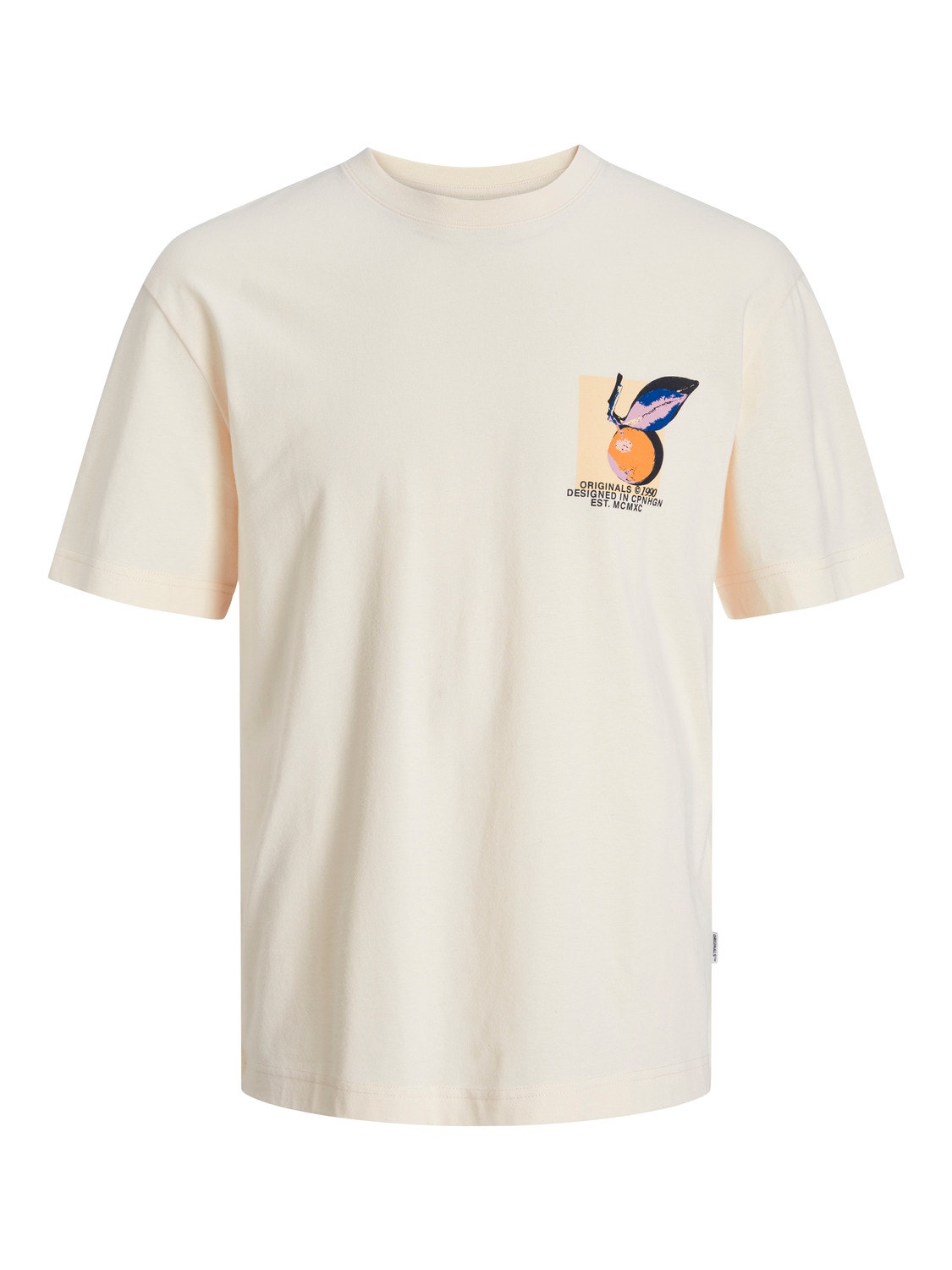 Jack & Jones Printed Crew neck T-shirt -Buttercream - 12252175