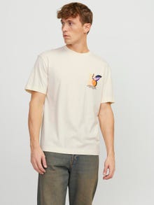 Jack & Jones T-shirt Stampato Girocollo -Buttercream - 12252175