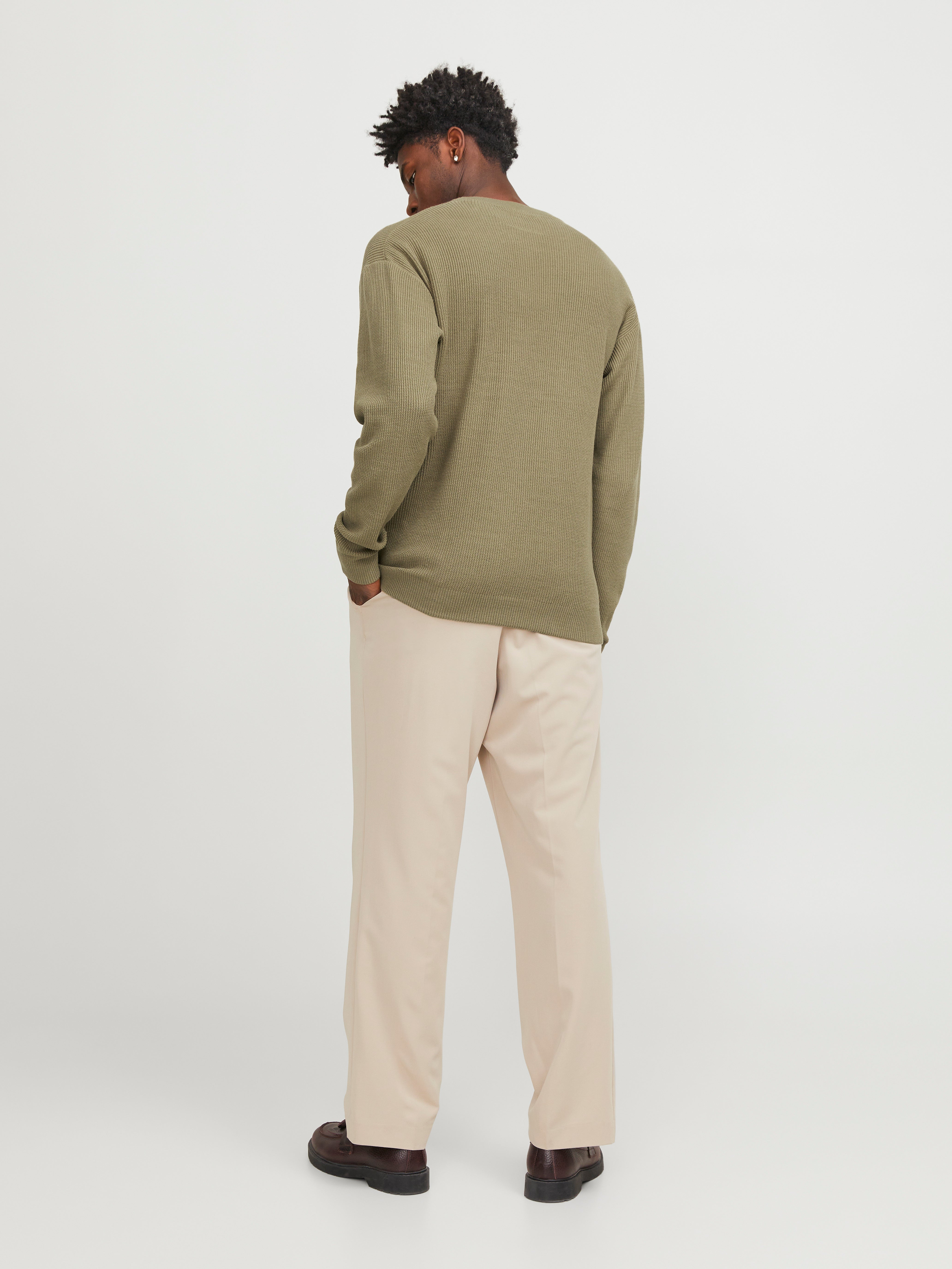 Khaki crew neck store jumper