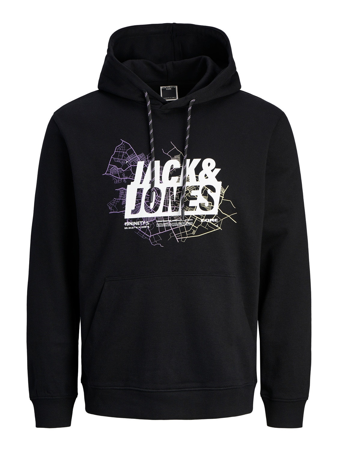 Jack & Jones Logotipas Megztinis su gobtuvu -Black - 12252310