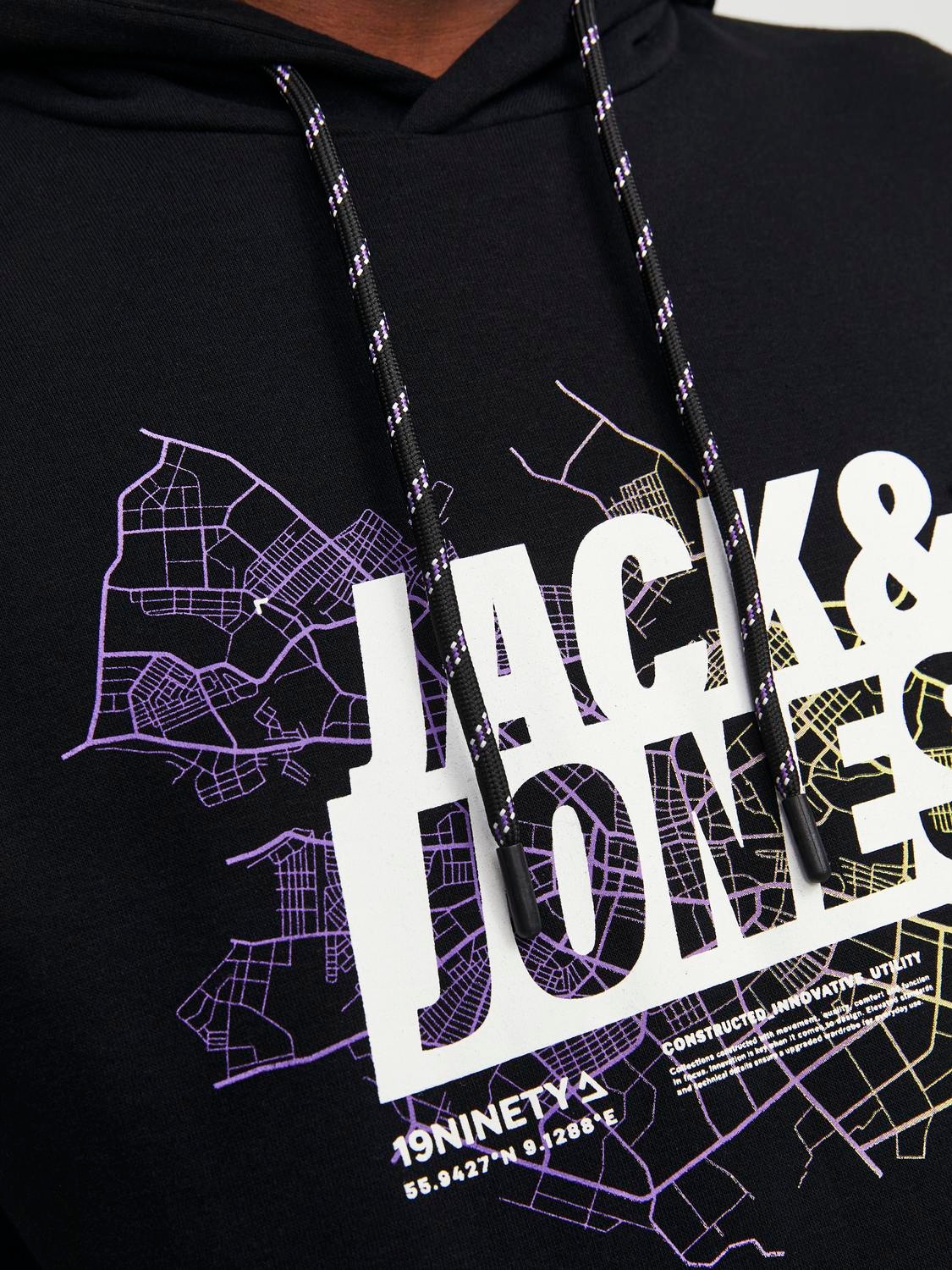 Jack & Jones Logó Kapucnis felső -Black - 12252310