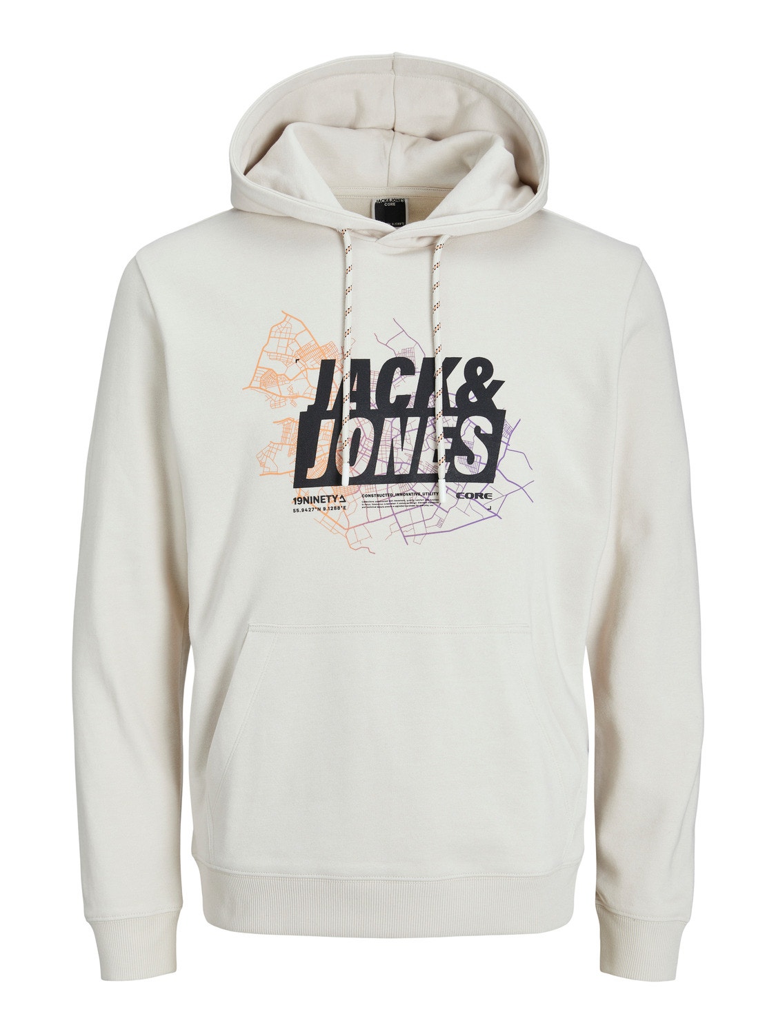 Jack & Jones Logo Hættetrøje -Moonbeam - 12252310