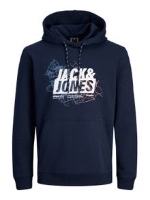 Jack & Jones Hoodie Logo -Navy Blazer - 12252310