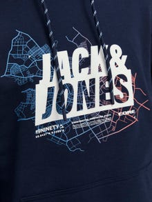 Jack & Jones Logo Hættetrøje -Navy Blazer - 12252310