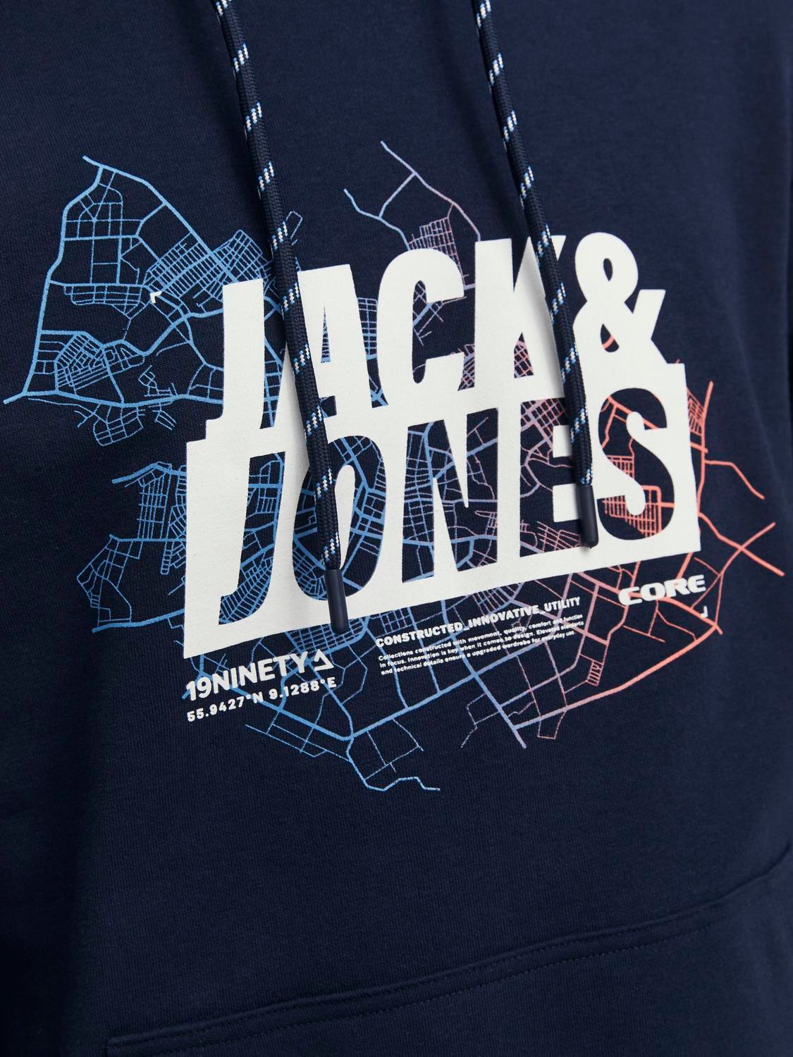 Jack & Jones Logotipas Megztinis su gobtuvu -Navy Blazer - 12252310