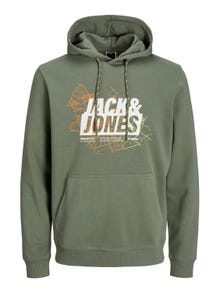 Jack & Jones Logo Kapuutsiga pusa -Agave Green - 12252310