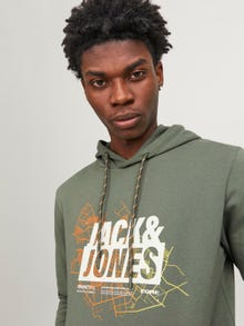 Jack & Jones Logo Hættetrøje -Agave Green - 12252310