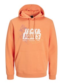 Jack & Jones Hoodie Logo -Tangerine - 12252310