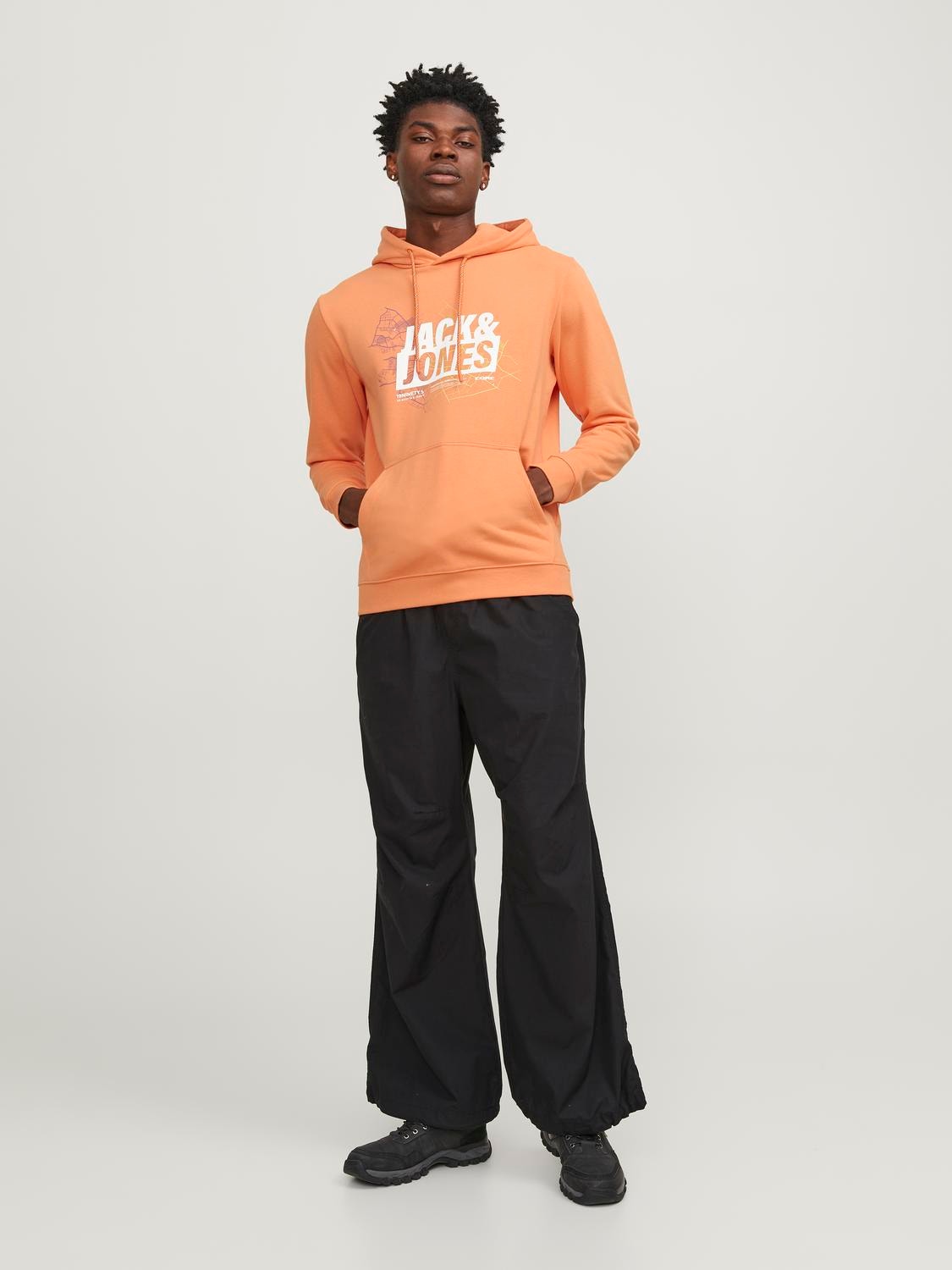 Jack & Jones Logó Kapucnis felső -Tangerine - 12252310