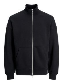 Jack & Jones Ensfarvet Sweatshirt med lynlås -Black - 12252370