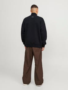 Jack & Jones Ensfarvet Sweatshirt med lynlås -Black - 12252370
