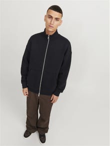 Jack & Jones Ensfarvet Sweatshirt med lynlås -Black - 12252370