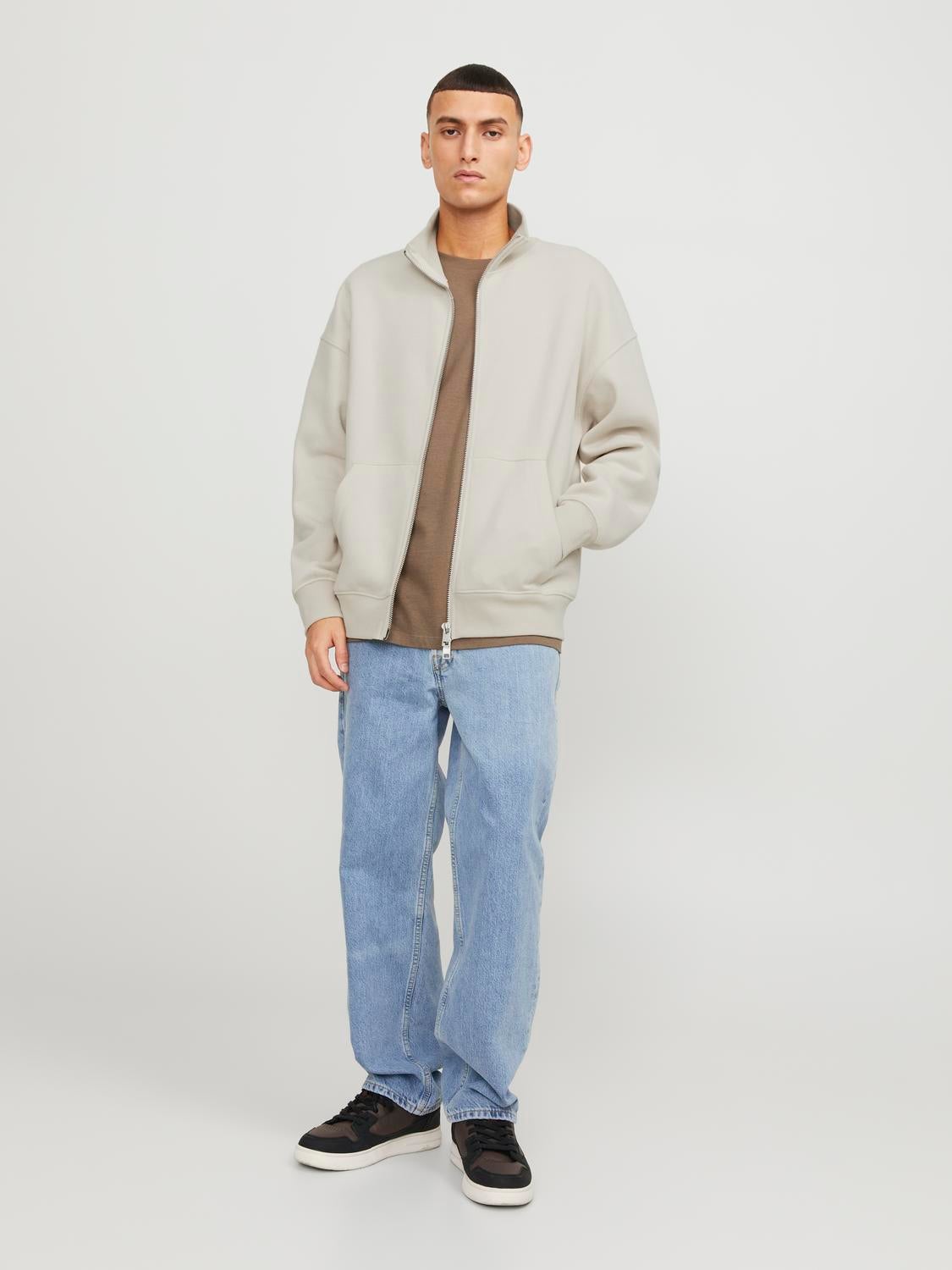 Plain Zip Sweatshirt