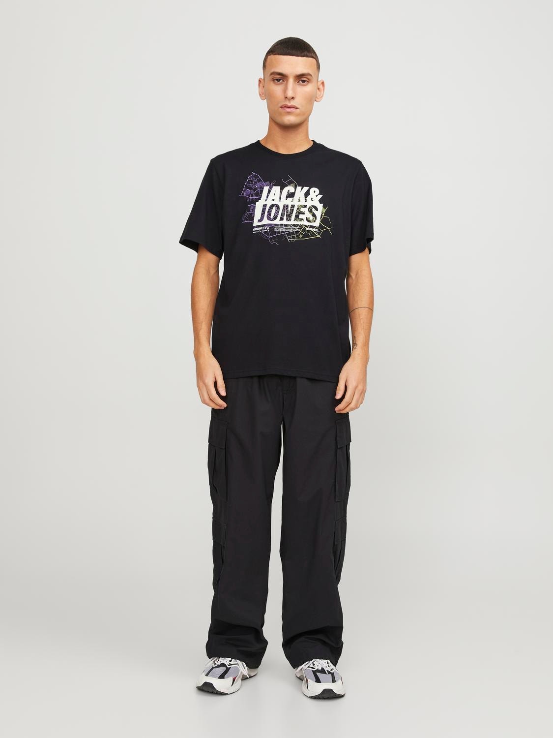 Jack & Jones Tryck Rundringning T-shirt -Black - 12252376