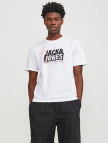 Jack & Jones Printed Crew neck T-shirt -White - 12252376