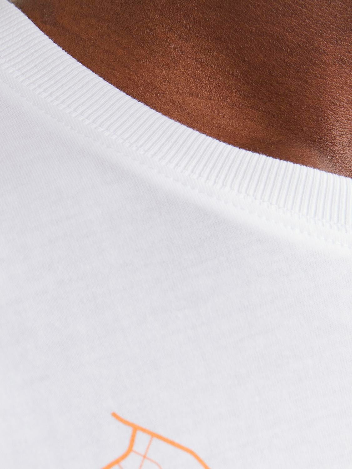 Jack & Jones Nadruk Okrągły dekolt T-shirt -White - 12252376
