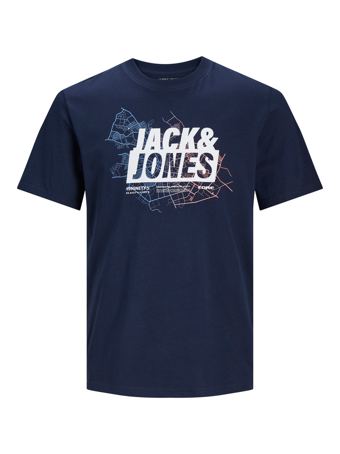 Jack & Jones Printed Crew neck T-shirt -Navy Blazer - 12252376
