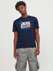 Jack & Jones Trykk O-hals T-skjorte -Navy Blazer - 12252376