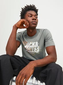 Jack & Jones Printed Crew neck T-shirt -Agave Green - 12252376