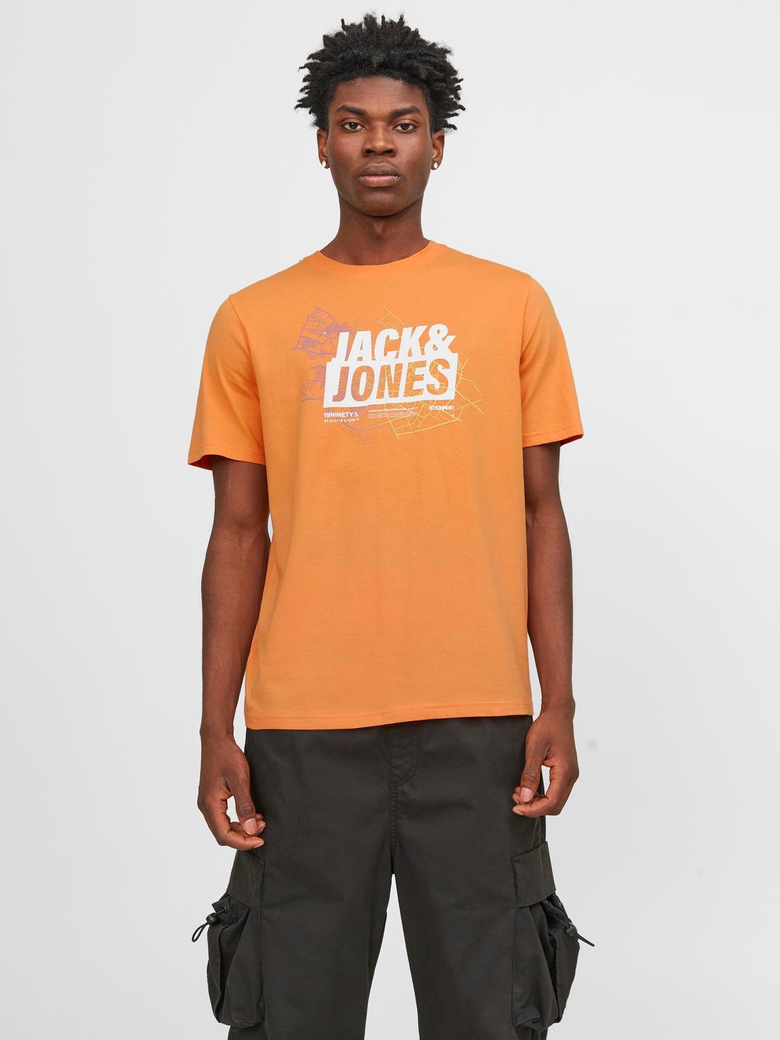 Jack & Jones Gedruckt Rundhals T-shirt -Tangerine - 12252376